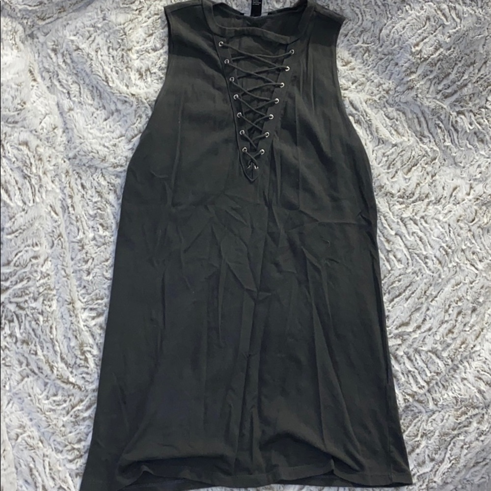 lace up t-shirt dress